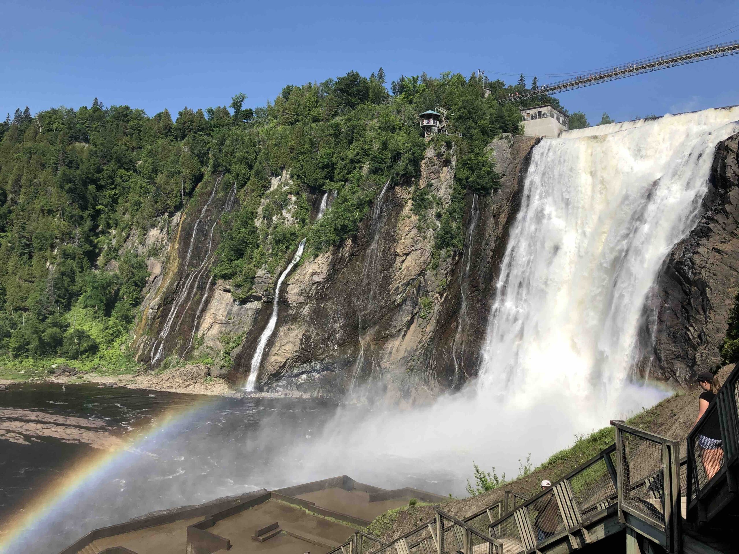 Montmorency falls in quebec city front view