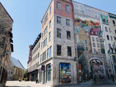 Quebec City mural during the summer time.