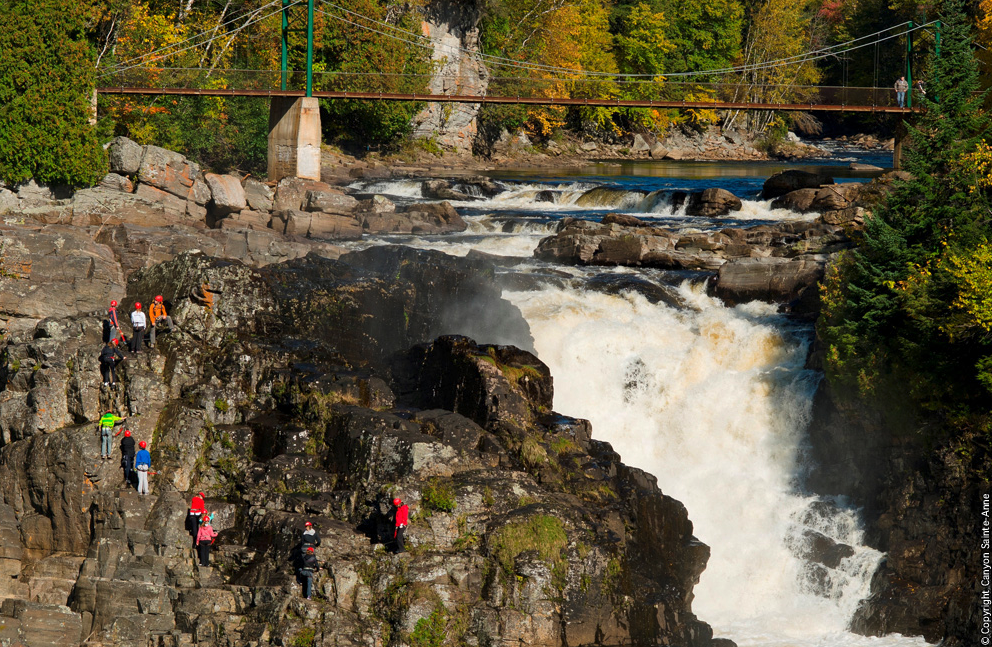 suspension bridge at the canyon sainte anne in quebec city